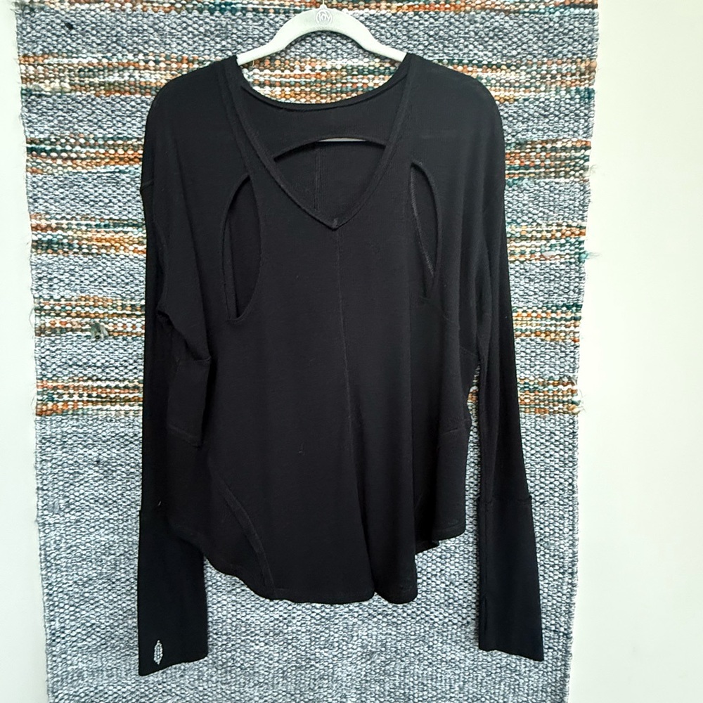 FP Movement Black Long Sleeve Top w/ Cutout Detail - Picture 7 of 7